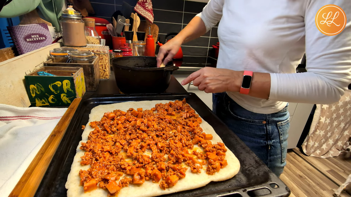 Kjøttdeig på pizzaen